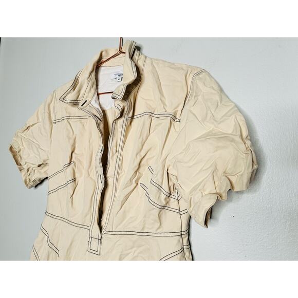 ROSETTA GETTY COLLECTIVE Off White Beige Twill 100% Cotton Bone Dress Size 10 - Picture 6 of 12